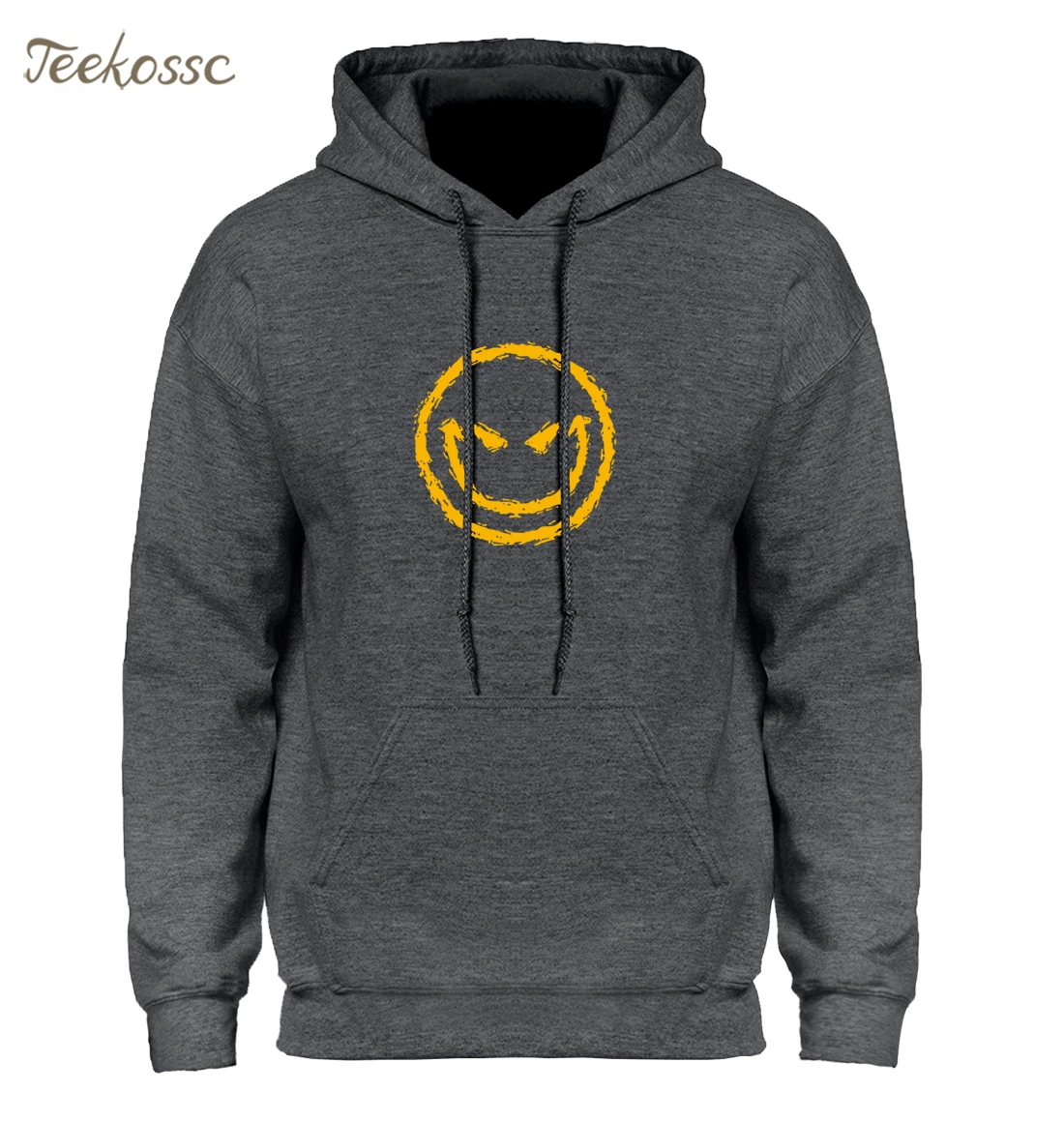 Evil Smiley Face Hoodie Men Black Blue Hoodies Mens Loose Hooded Sweatshirt 2018 Winter Autumn Fleece Warm Hip Hop Streetwear