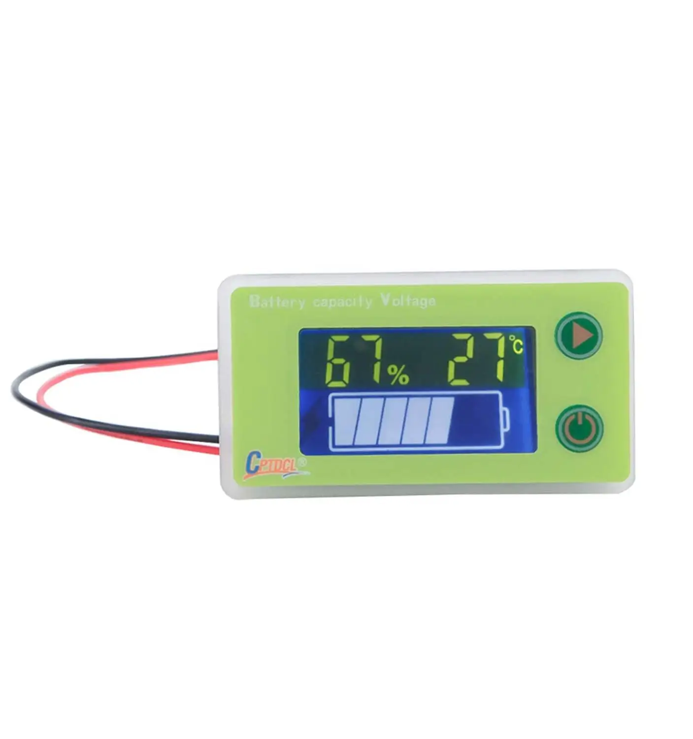 CPTDCL Multifunction 12V LCD Lead Acid Battery Capacity Meter Voltmeter Temperature Display Battery Fuel Gauge Indicator Voltage Monitor 