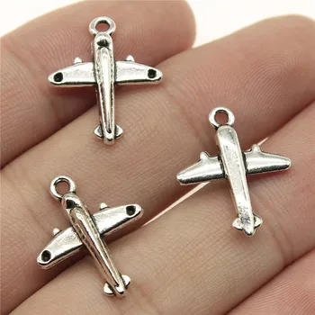 

WYSIWYG 10pcs 20x16mm Airplane Charm Pendants For Jewelry Making Antique Silver Color Aircraft Pendants Charm Aircraft