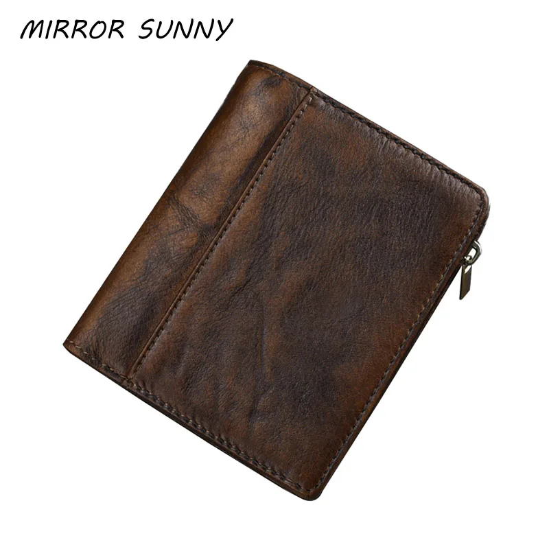 

Genuine Leather Men Wallet Vintage Multi Card Coin Purse Credit Card Wallet First Layer Cow Leather Small Short Money Carteira