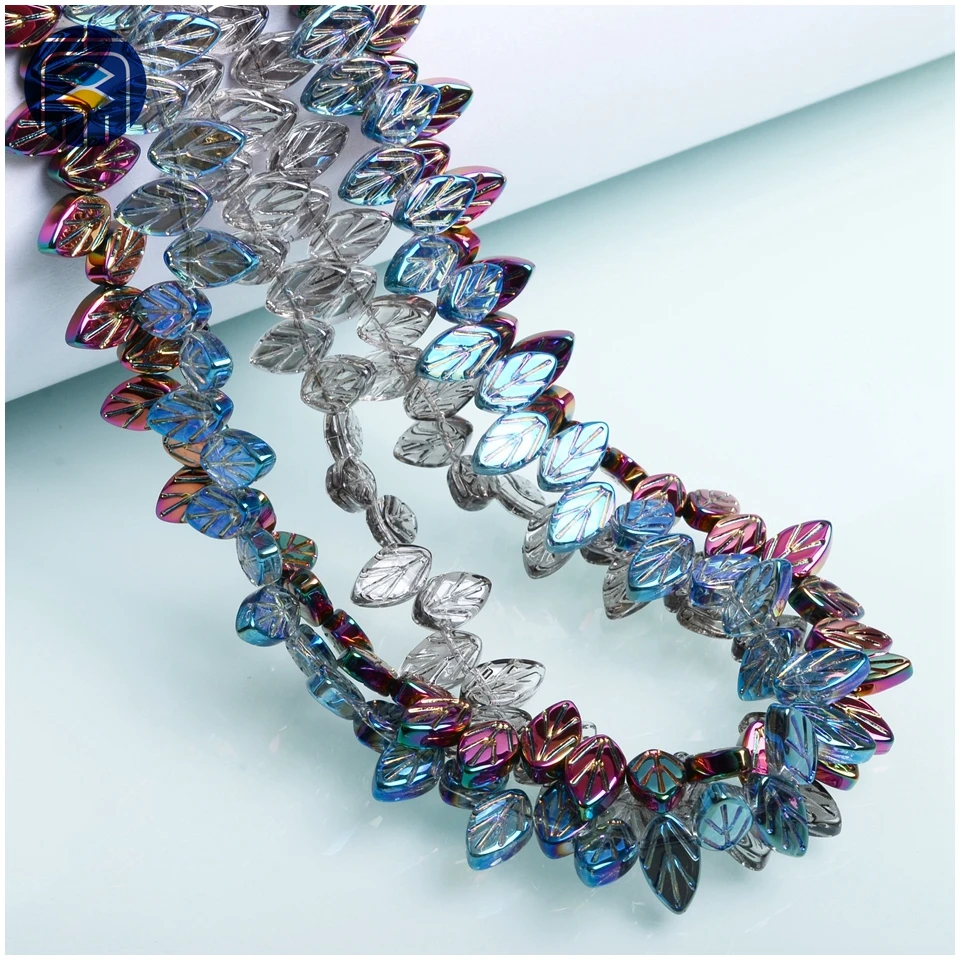 

JuleeCrystal 7x11mm Leaf Shape Beads 50PCS New Arrival Glass Crystal Beads for DIY Making