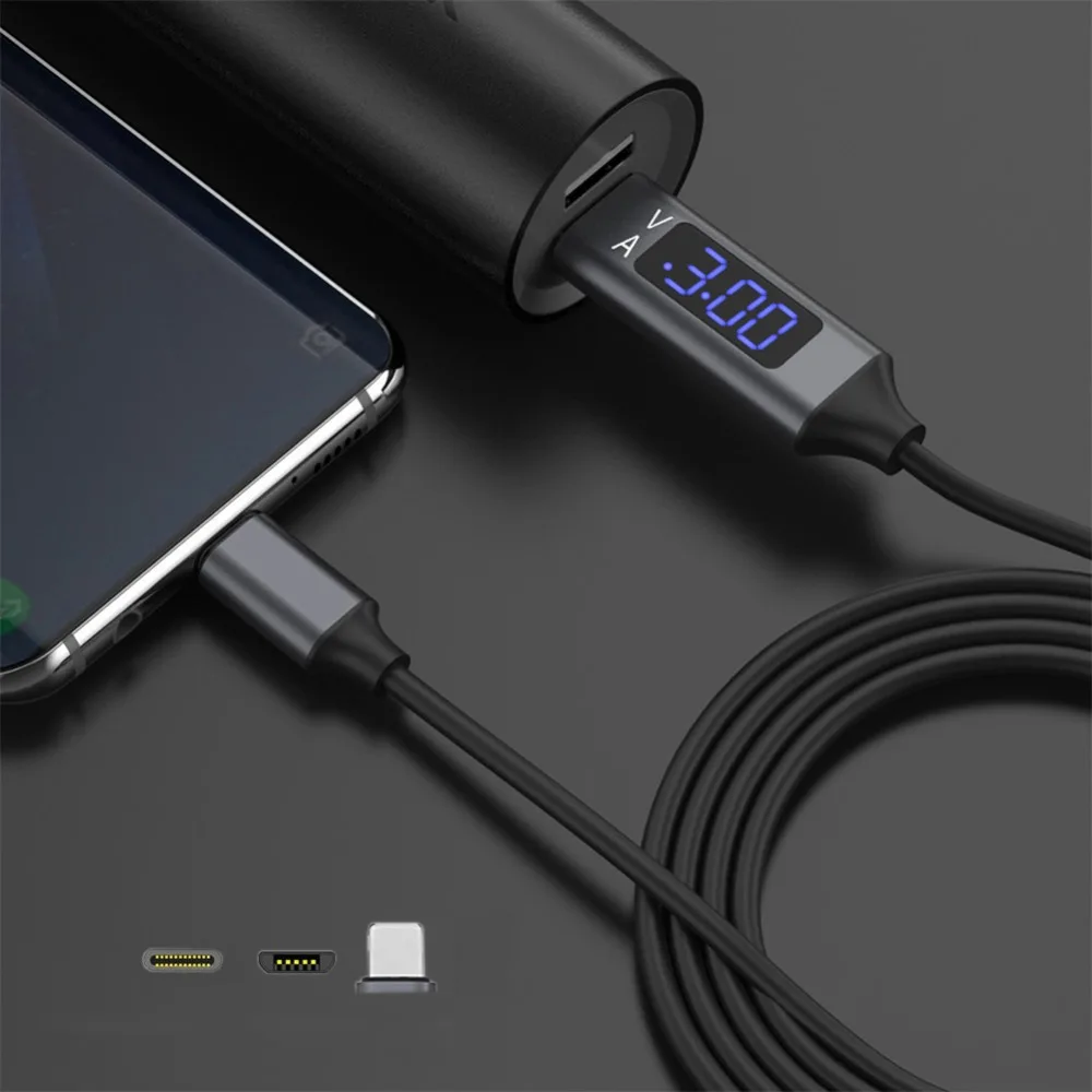 Микро USB кабель для Samsung Galaxy S8 Быстрая зарядка напряжение и ток дисплей Тип C
