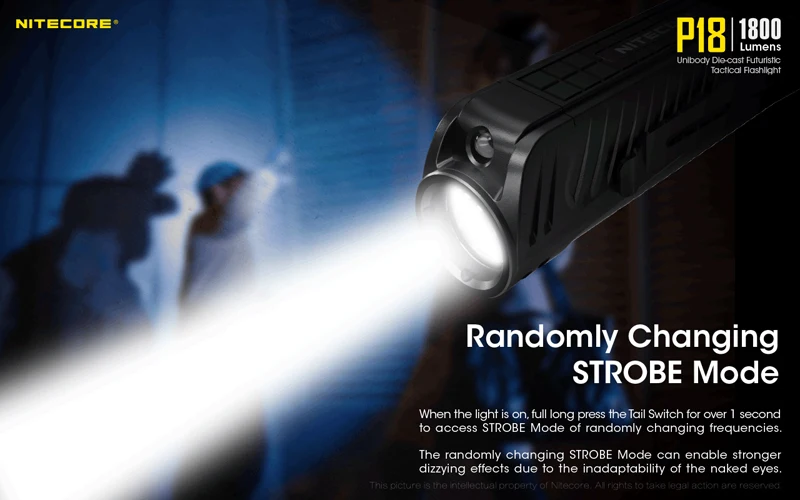 1800 Lumens Nitecore P18 Tactical Flashlight (10)