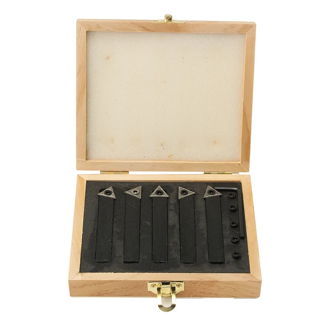 5Pcs 12mm(1/2″) For CNC Machine Style “A” “B” “E” Indexable Carbide Tipped Lathe Cutter Tool Set Smoothly for Metal Lathe Use