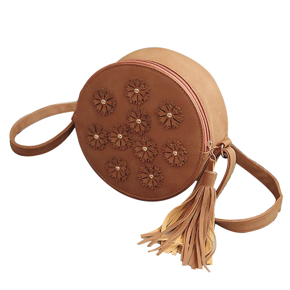 Women Small Flower Tassel Decor Bag Trend Single Shoulder Diagonal