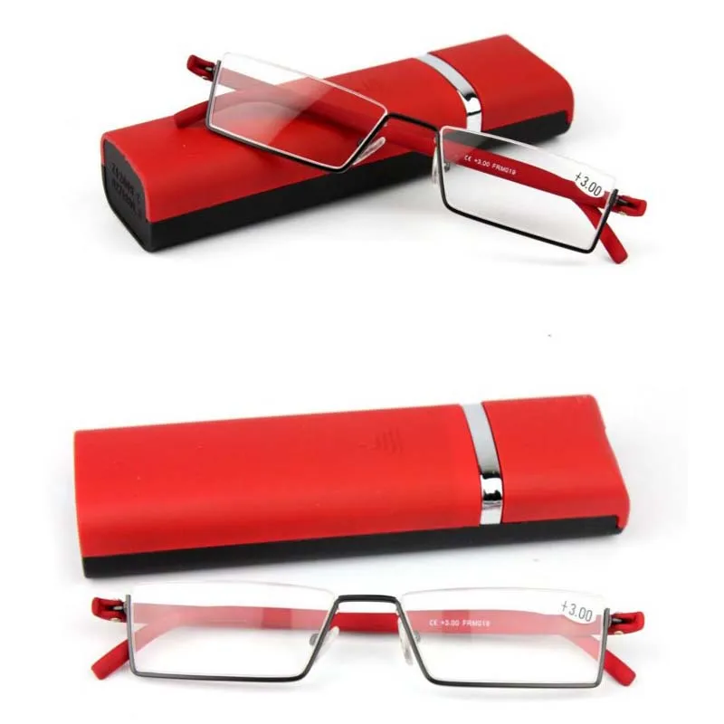 Высококачественные деловые мужские и женские полуоправные очки для чтения из нержавеющей стали плюс TR90 материал для отправки очков