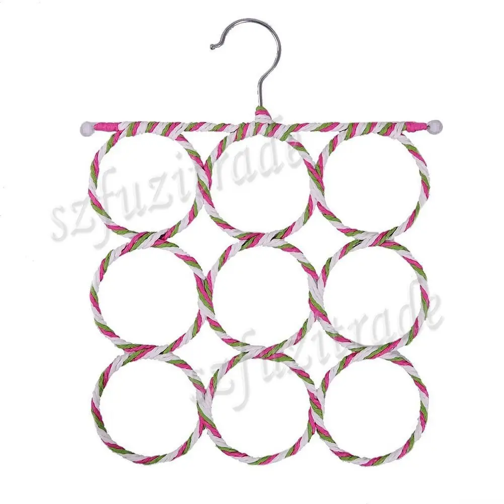 Горячая вешалка для шарфов Шарфы дисплей висячие Галстуки ремень Организация круг держатель для хранения - Цвет: Random 9 Holes
