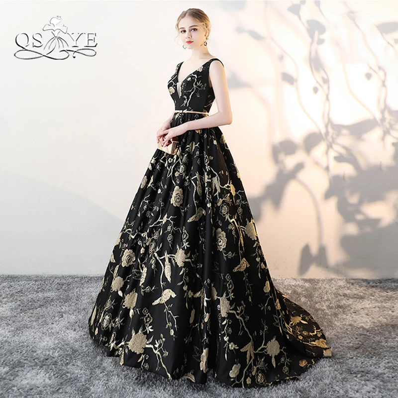 2018 vestidos largos fiesta de graduación vestido Sexy con escote en V vestido de noche Formal con encaje bordado vestido de fiesta |Vestidos de - AliExpress