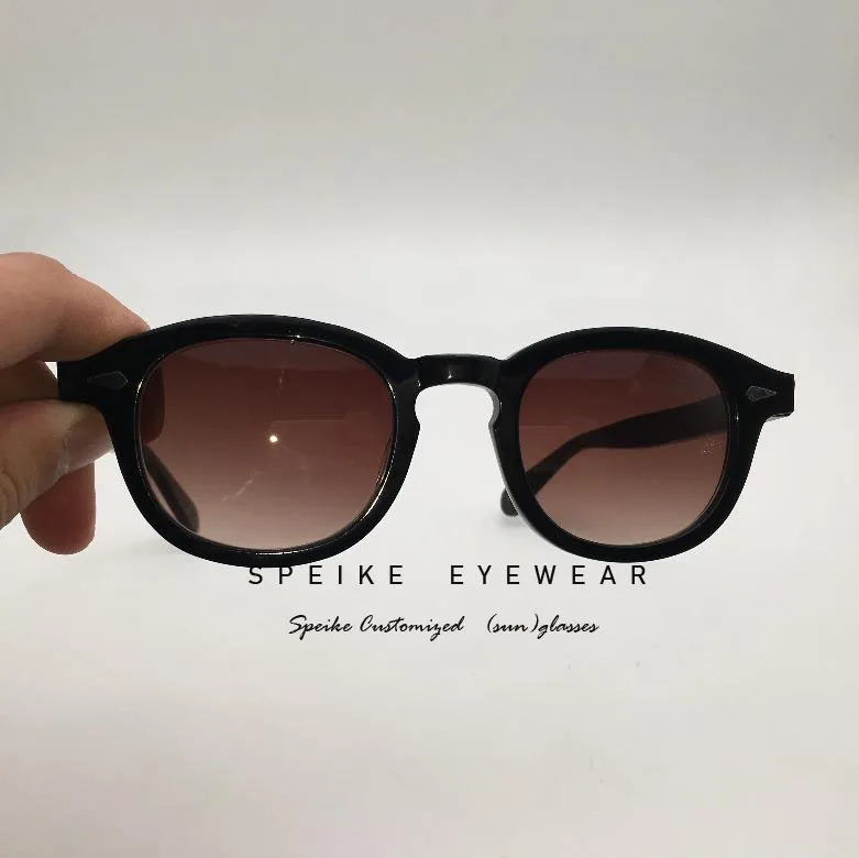 Speike индивидуальные солнцезащитные очки высокого качества Джонни Деппом Lemtosh Стиль черная рамка с тонированные близорукость очки 44/46/49 мм - Цвет линз: GRADIENT TEA