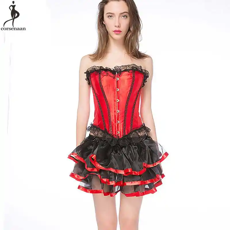 red corset skirt