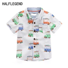 Новинка года, рубашки для мальчиков Одежда для маленьких мальчиков летняя рубашка для мальчиков возрастом 6, 7, 8 лет, детская одежда детская мультяшная машина, рубашки с короткими рукавами