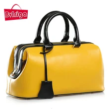 BVLRIGA Verano Mujeres de Los Bolsos Diseñador Famoso Marcas de Lujo Bolso de Mano Femenino del bolso del Doctor de Cuero Genuino Amarillo Bolsa de Mano Grande
