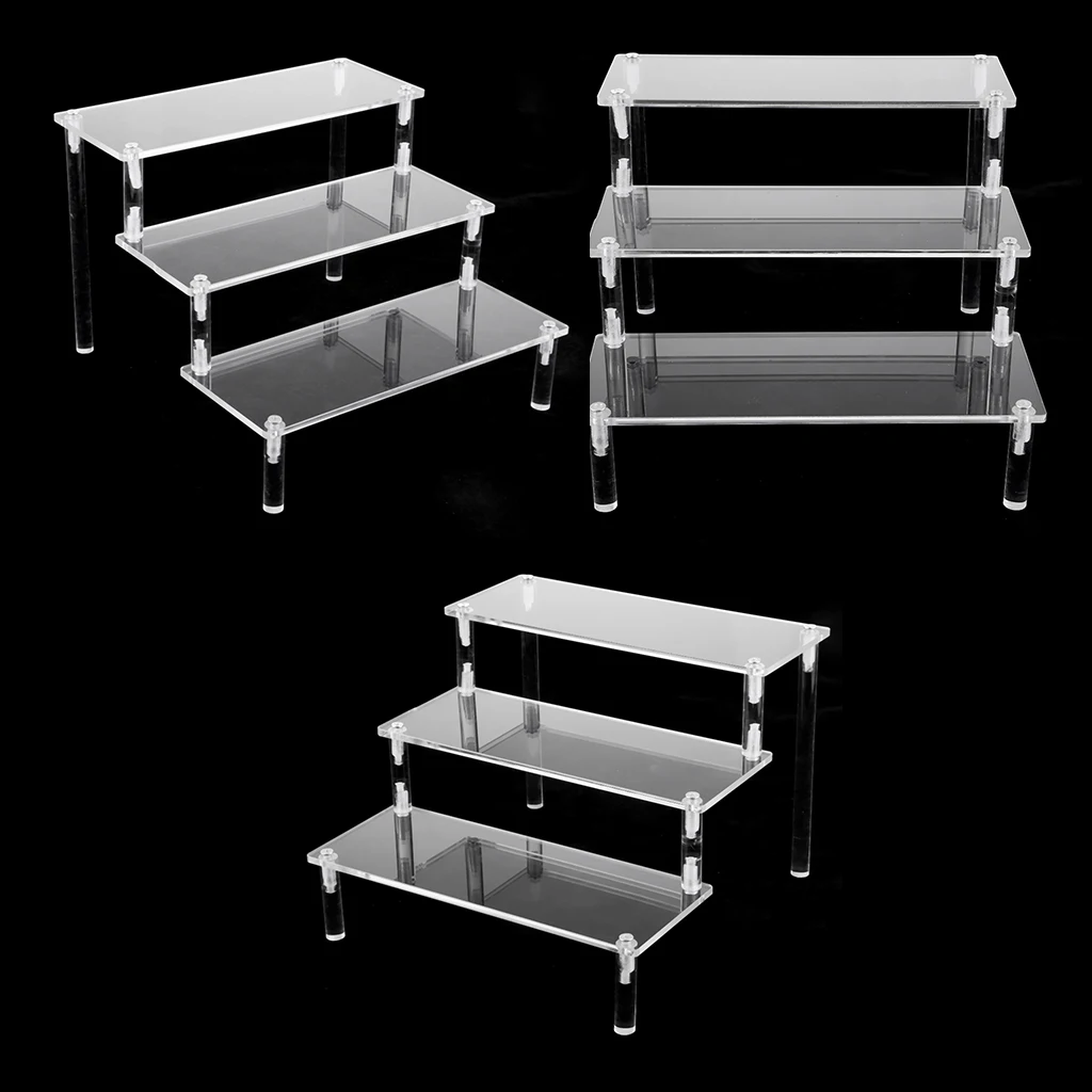 Образования детей Store-3pcs Косметика стеллаж для хранения рисунок Дисплей полки шаг полка органайзер 3 уровня