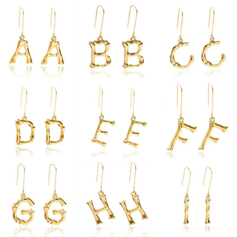 ZIIME 2019 New Punk Gold Silver Color Big Alphabet Initial Letter