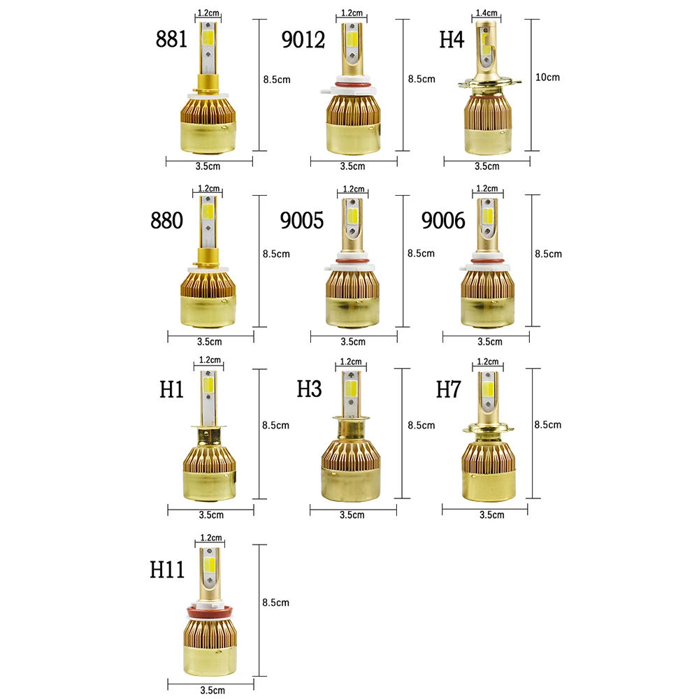 2 шт H1 H3 H4 H7 H11 9005 9006 9012 led авто светодиод лампы 24 v hb4 света автомобиля 12 V двухцветный внедорожник super светодиодные фары лампы d8s hid комплект