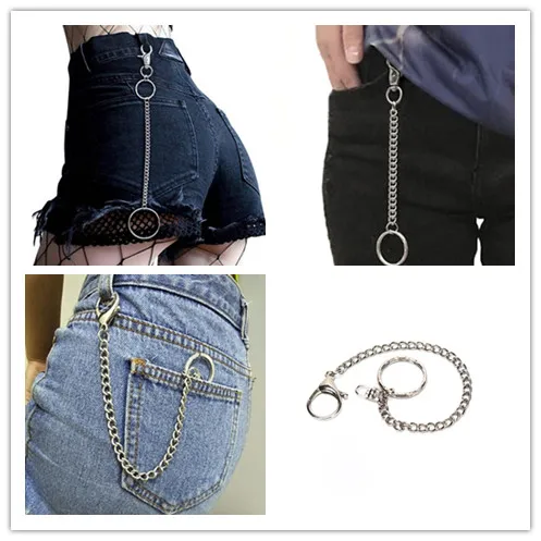 18cm Long HipHop Key Chains Fashion Metal Wallet Belt Key Chain Rock Punk Trousers Keychain Hipster Pants Keyring Jewelry