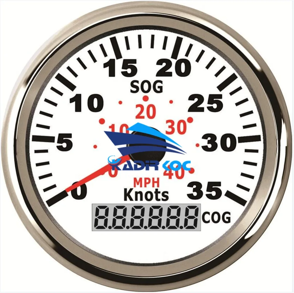 Морские спидометры gps 85 мм 0-35 узлов gps скорость одометры 0-40MPH скорость Диаграмма Mileometera водонепроницаемый для лодки Авто белый