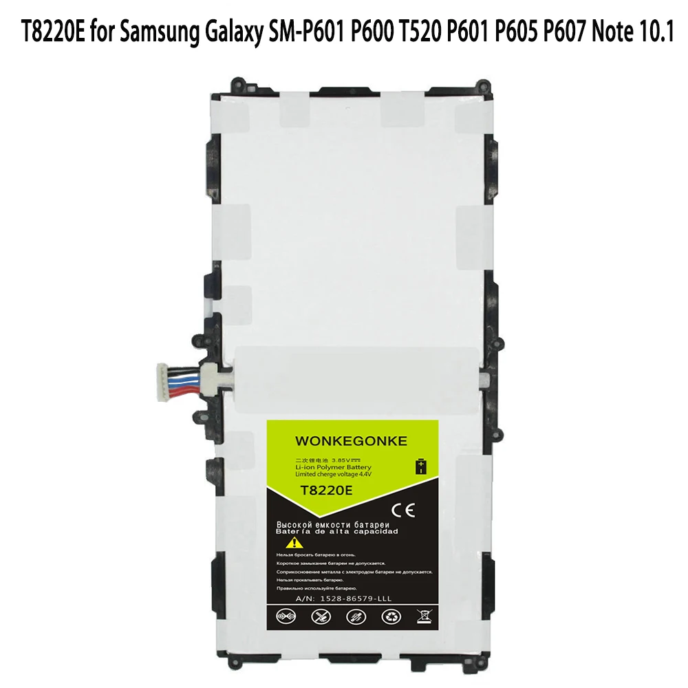 WONKEGONKE T8220E для Samsung Galaxy SM P601 P600 T520 P605 P607 Note 10 1 2014 Edition 8220 мАч аккумуляторные