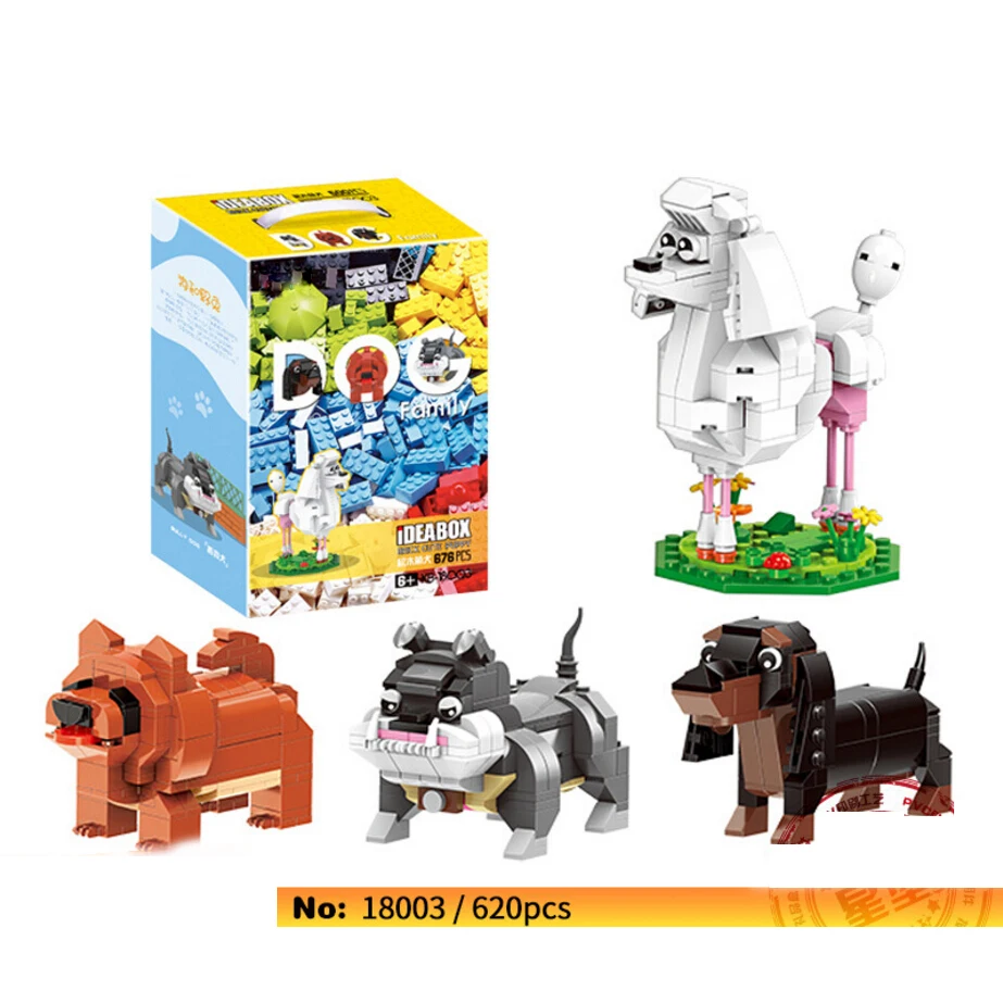 New idea cute puppy moc building block Dachshund chow poodle bully dog