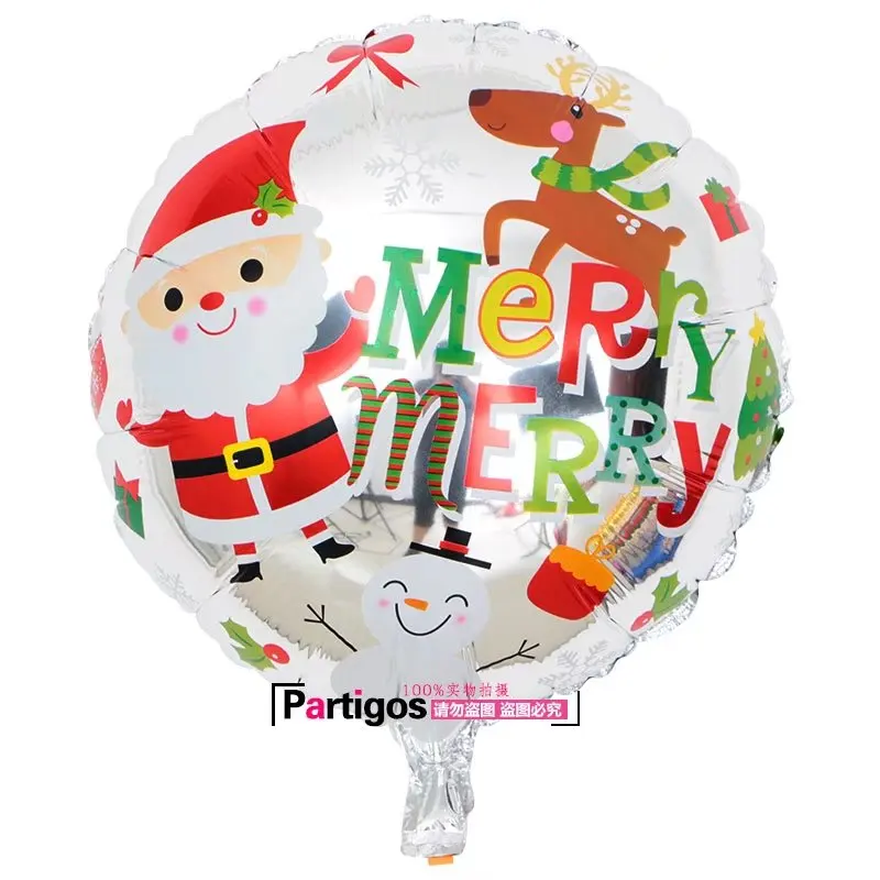 Разноцветные шары из фольги с изображением Санта-Клауса, снеговика, рождественской елки, 10 шт., 18 дюймов, новогодние вечерние шары с гелием - Цвет: Christmas Balloon