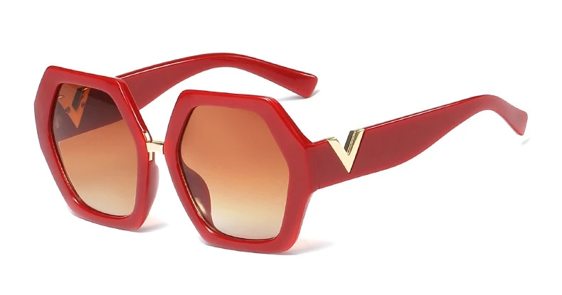 Ретро большая оправа полигон солнцезащитные очки для мужчин и женщин Модные Оттенки UV400 Винтажные Очки 45808