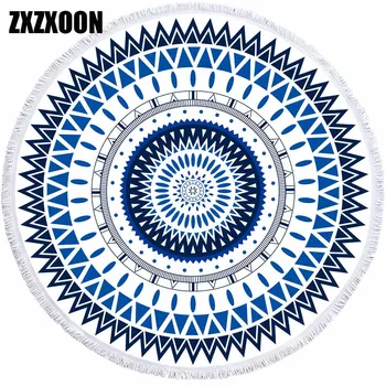 

Mandala Bohemian Geometry Round Beach Towel with Tassels Picnic Yoga Mat Blanket Carpet Beach Covers Bath Towels Beach Cover
