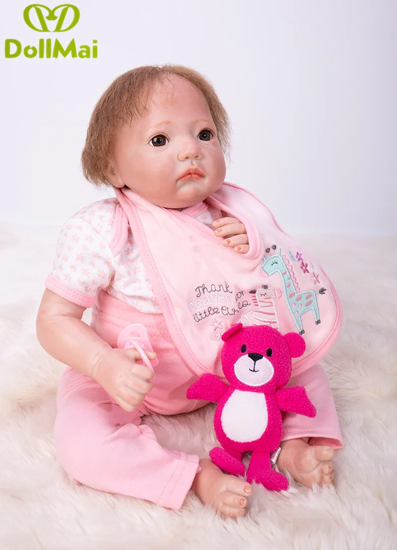 

20Inch Dolls 50cm Silicone Baby Reborn Dolls With Cotton Body Dressed in Nice clothes Lifelike Doll Reborn Babies Toys for Girl