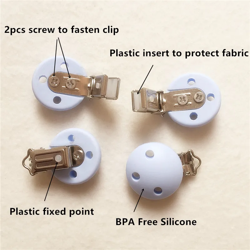 Titular de Corrente Livre Silicone Bebê Chupeta Manequim Mordedor Clipes Faça Você Mesmo Soother Enfermagem Dentição Acessórios Grau Alimentício 5 Pçs Bpa 17 High Quality Mamãe e Bebê