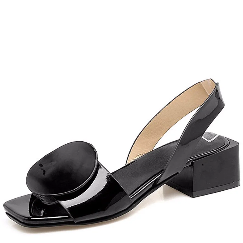 

LISM Female sandals Europe and the United States spring and summer round decorative sandals large size 40-43 heel shoes font