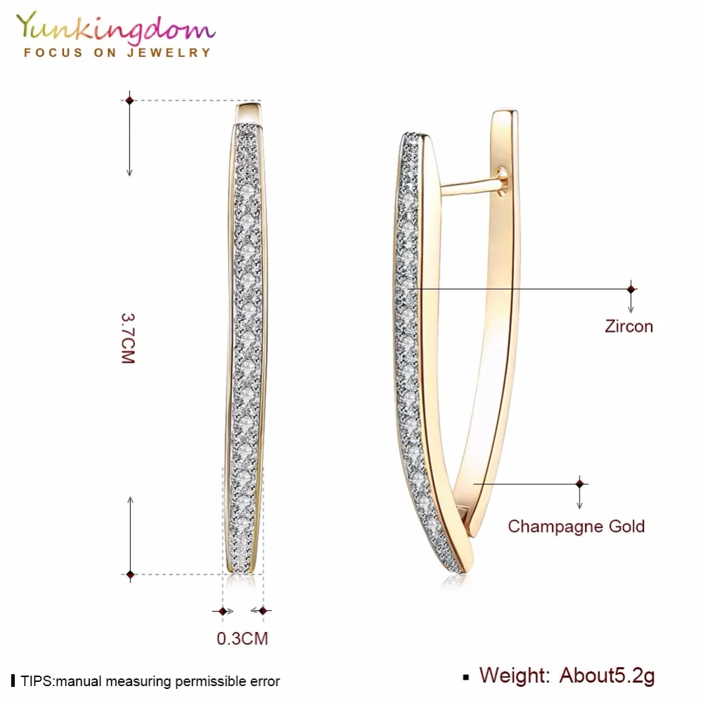 Cubic Zirconia Geometric Gold-Color Big Hoop Earrings for Women - Image 2