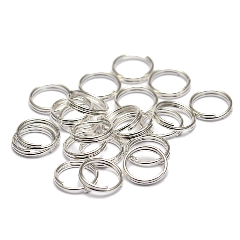 200pcs 5/6/8/10/12/14mm Golden Plated Split Rings Iron Round Key Ring Double Loop Jump Rings for Home Car Keys Jewelry Making