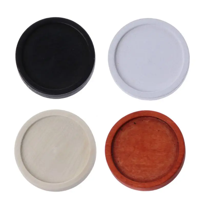 

10Pcs Wooden Round Frame Pendant Open Bezel Cabochon Setting UV Resin Charm DIY