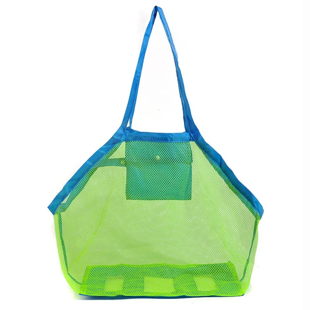

2 Size Children sand away beach mesh bag applied enduring kids beach indoor toy clothes towel plaything bag baby toy collection