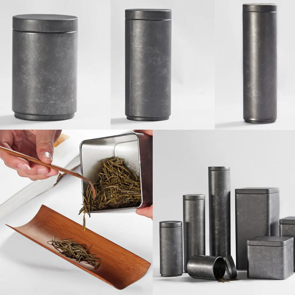 

Tea Tin Metal Storage Cans Coffee Sugar Storage Jar Jewelry Sundries Container with Airtight Lids for Home Kitchen Office Travel