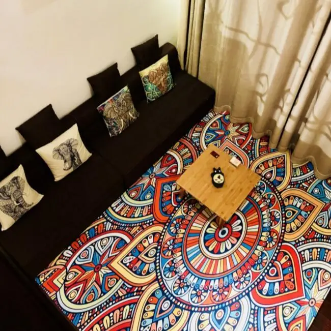 Large Size Vintage Art Ethnic Russian Style 3D Carpet Lving Room Bedroom Study Mat Machine Washable custom Rug Home Accessories