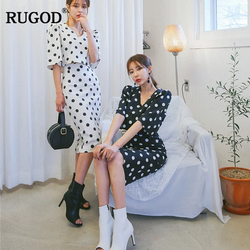 

RUGOD 2018 New Arrival Elegant Women Two Piece Sets Spring Summer Autumn Slim Blouse and Skirt Casual Female Clothing Set