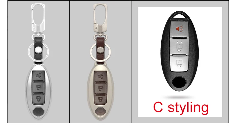 Цинковый сплав кожаный чехол ключа дистанционного управления автомобилем для Nissan Rogue X-Trail T32 Qashqai J11 Pathfinder Murano Note, Juke Shell брелок