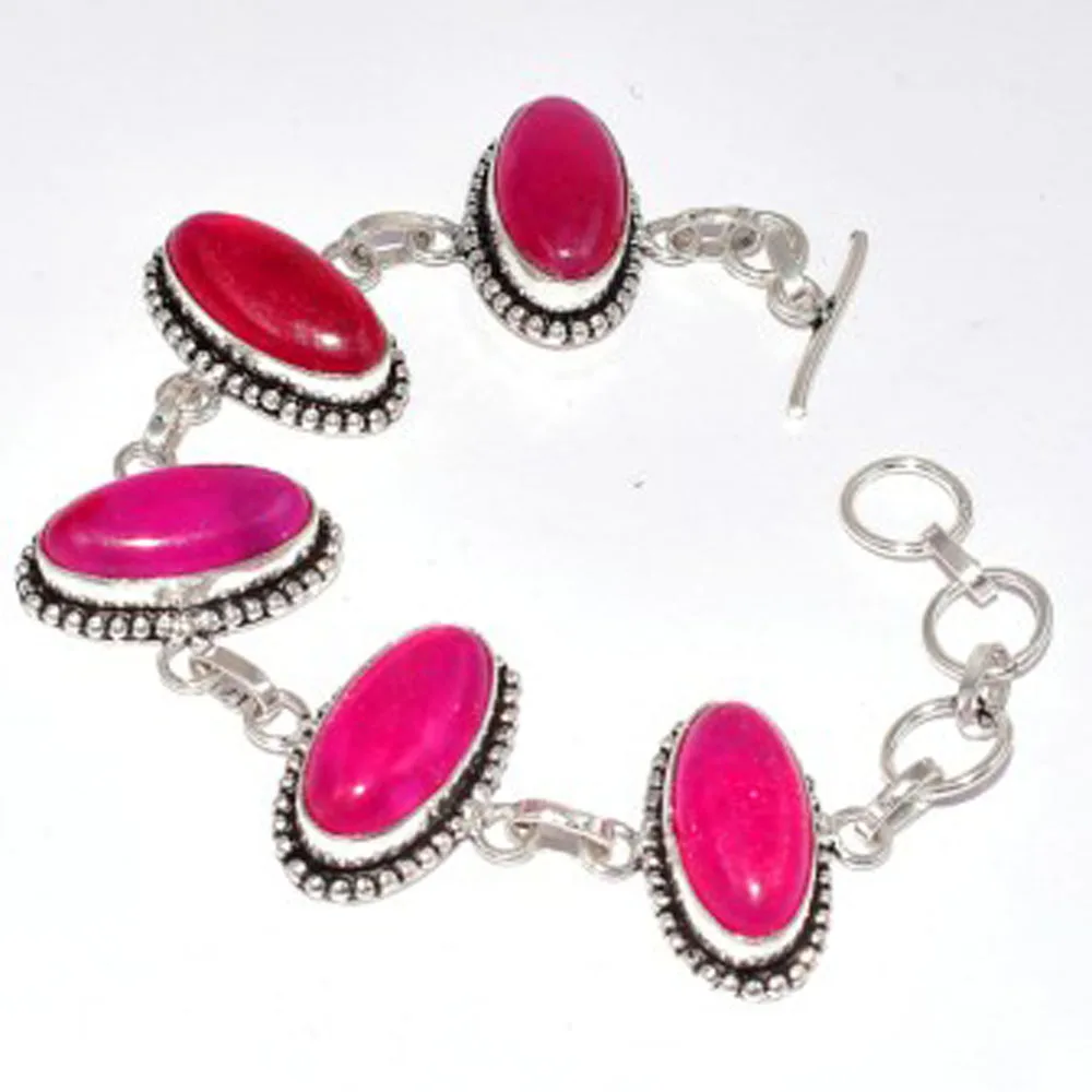 

Rubys Silver Overlay on Copper Bracelet , 19.8 cm, B3500