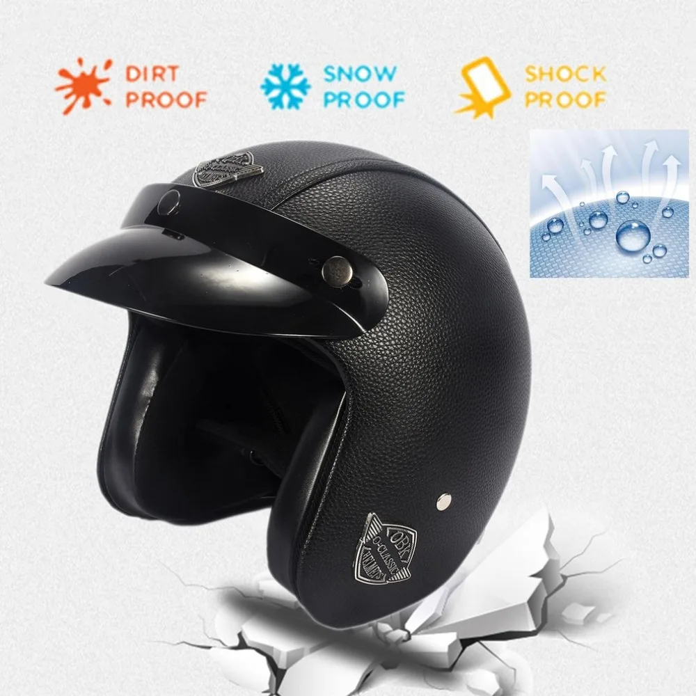 

Motorcycle Helmet Motorcross Capacete Harley Retro Leather Harley Motorcycle Helmet Open Face Chopper Bike Retro Motocicletas