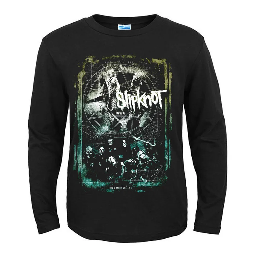 22 дизайна американская группа Slipknot рок черная футболка Полный Длинный Рукав Рубашка тяжелый трэш Металл хлопок camiseta Панк Рокер уличная одежда