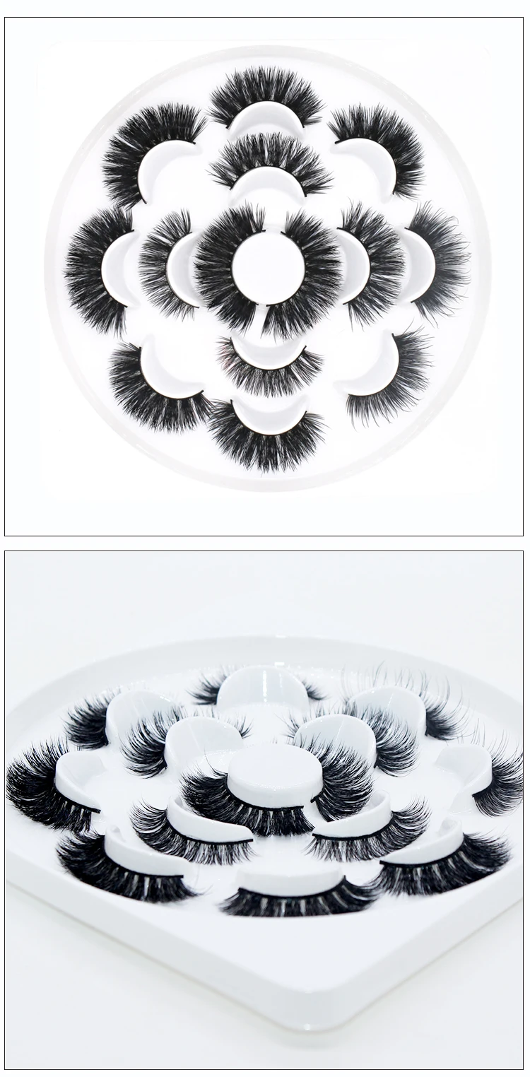 7pairs 3D Thick Mink Eyelashes Fake Lashes Long Makeup Mink Lashes Eyelash Extension False Eyelashes Mixed model