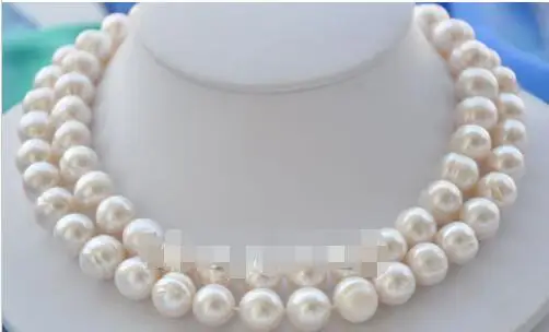 

Free shipping hot sale Women Bridal Wedding Jewelry >>32 "12-13 mm white freshwater pearl necklace