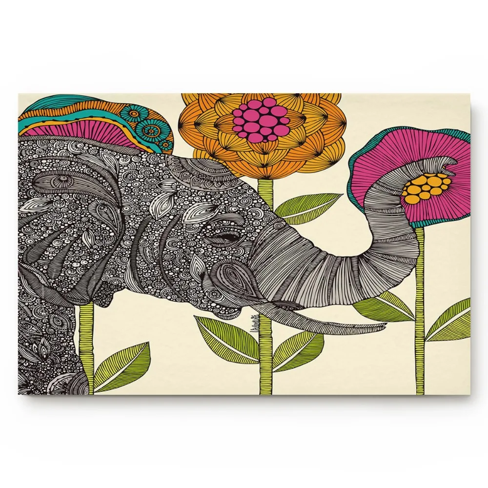 Flane Elephant напольный коврик с прочным волокном резиновый Cal Bohemia стиль Coir забавное