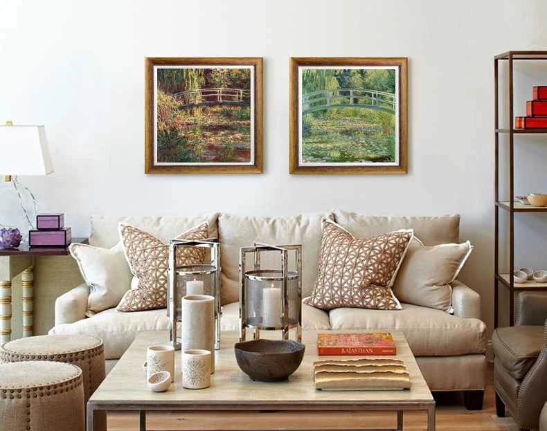 

landscape framesless canvas painting landscape masterpiece reproduction Claude Monet Water-Lily Pond, 1899