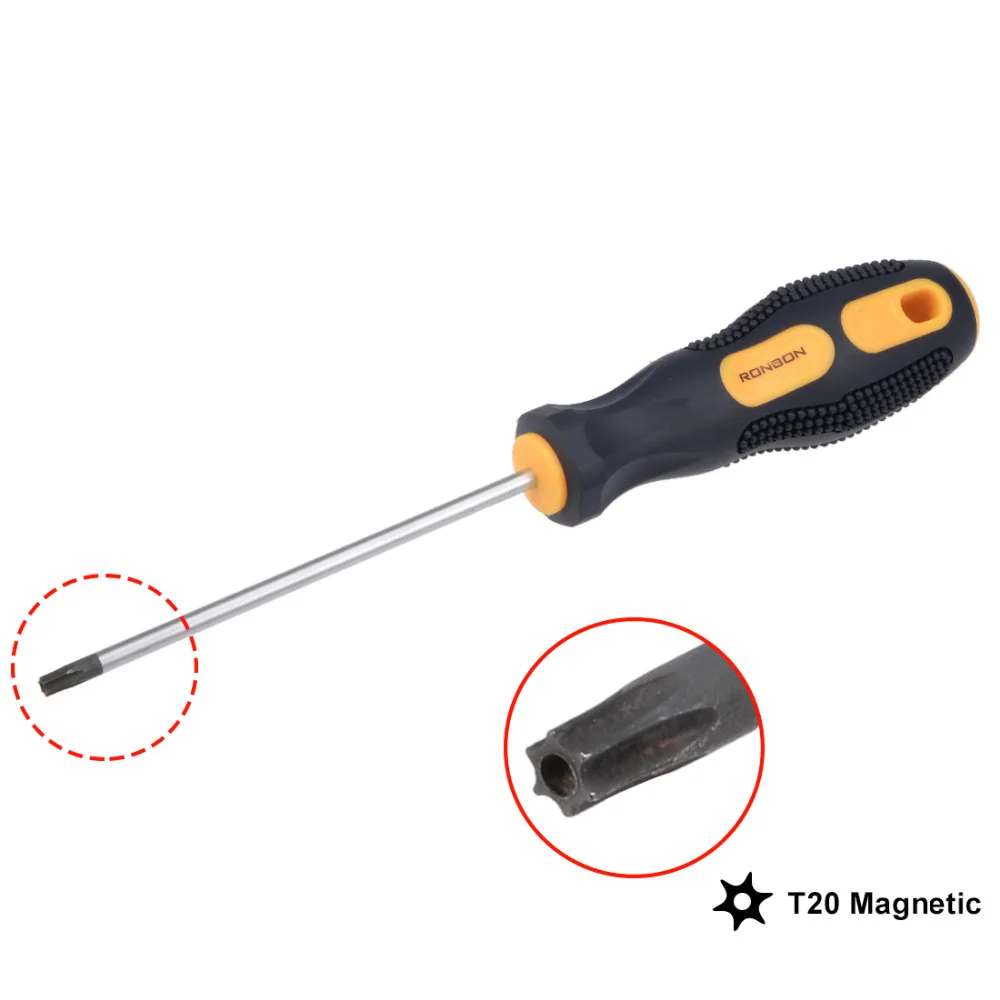 

UXCELL 1 Pcs Magnetic T20 Torx Driver Screwdriver 100mm / 4 Inch Long Chrome-plated Shaft for DIY Hand-making 205mm / 8.07 inch