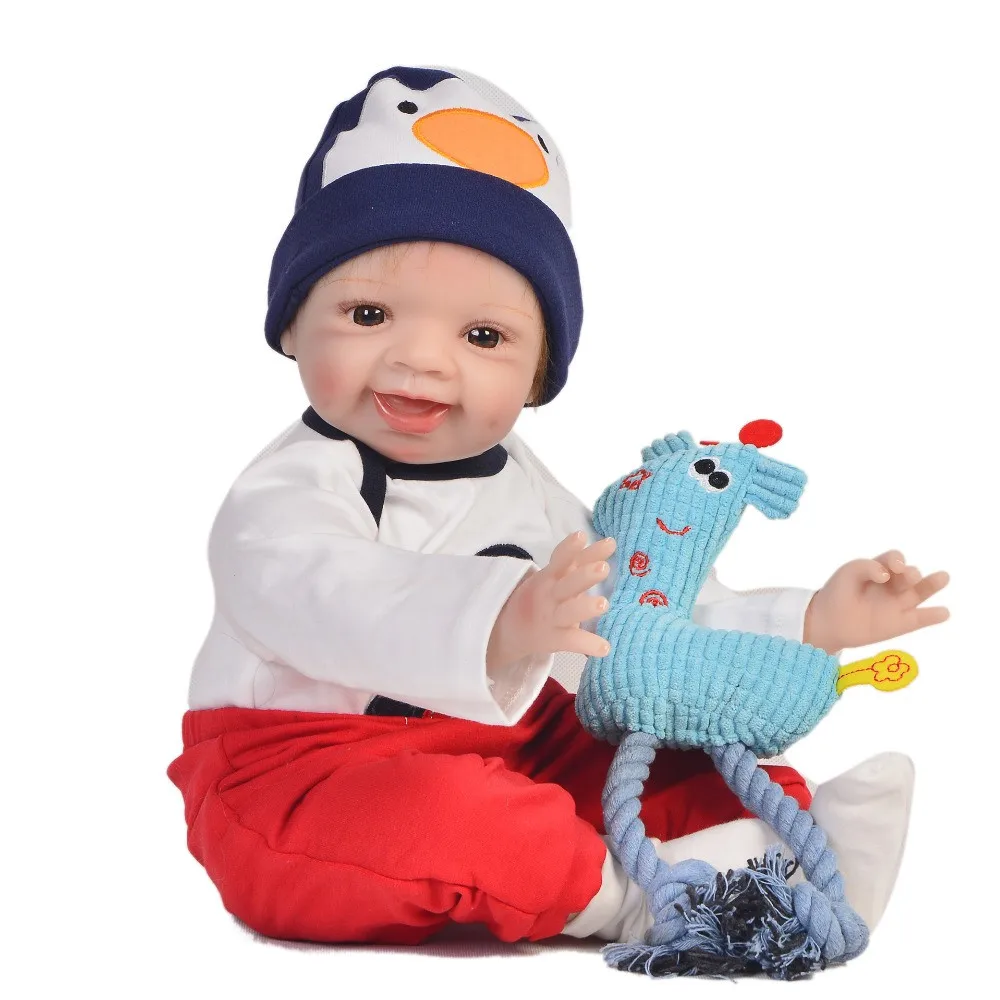 

Real Baby Reborn dolls Bebe boy Rebon 55cm silicone reborn baby dolls toys for children birthday gift present bebes reborn