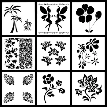 

New 9Pcs/Set 13cm Fairy Girl Tree Flower DIY Layering Stencils Painting Scrapbook Coloring Embossing Album Decorative Template