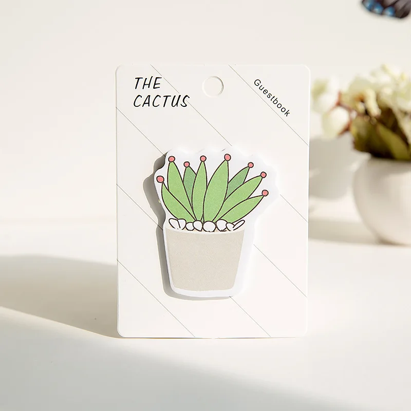 Cartoon Cactus Memo Pads Diary Stickers N Times post Office learning sticky Stickers Stationery Supplies - Цвет: 4