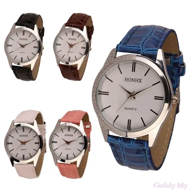 Gofuly Ladies Womens Mens PU Leather Quartz Analog Wrist Watch Drop shipping&Who Gofuly Ladies Womens Mens PU Leather Quartz Analog Wrist Watch Drop shipping&Who