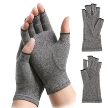1 пара перчатки при артрите суставы палец облегчение боли руки запястья поддержка Скоба высокая эластичность серые компрессионные перчатки Инструменты для ухода